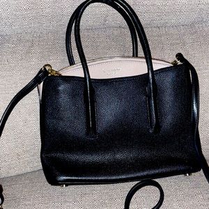 Kate Spade Margaux Satchel Crossbody In Black Warm Taupe